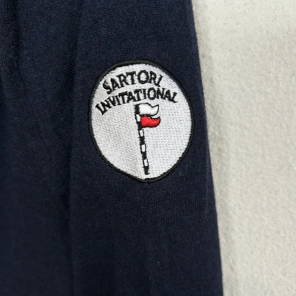 Peter Millar Crown Excursionist Sweater L Golf Merino Wool Sartori Inv Blue Crew